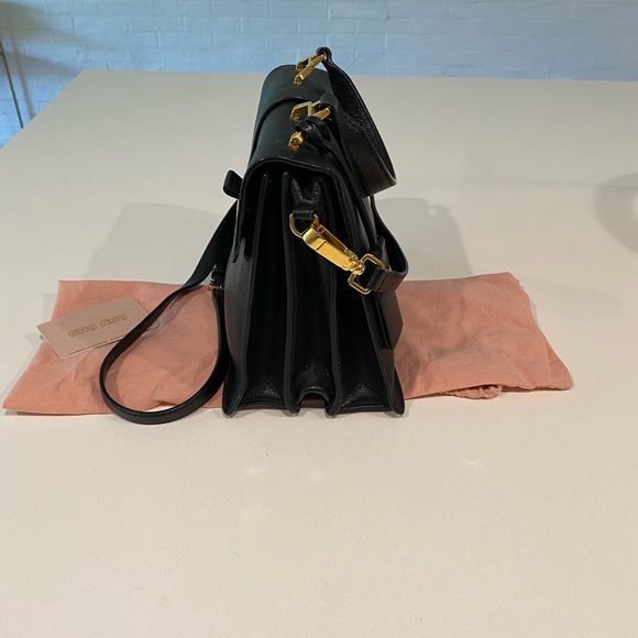 Miu Miu Black Madras Leather Handbag - Picture 2 of 10